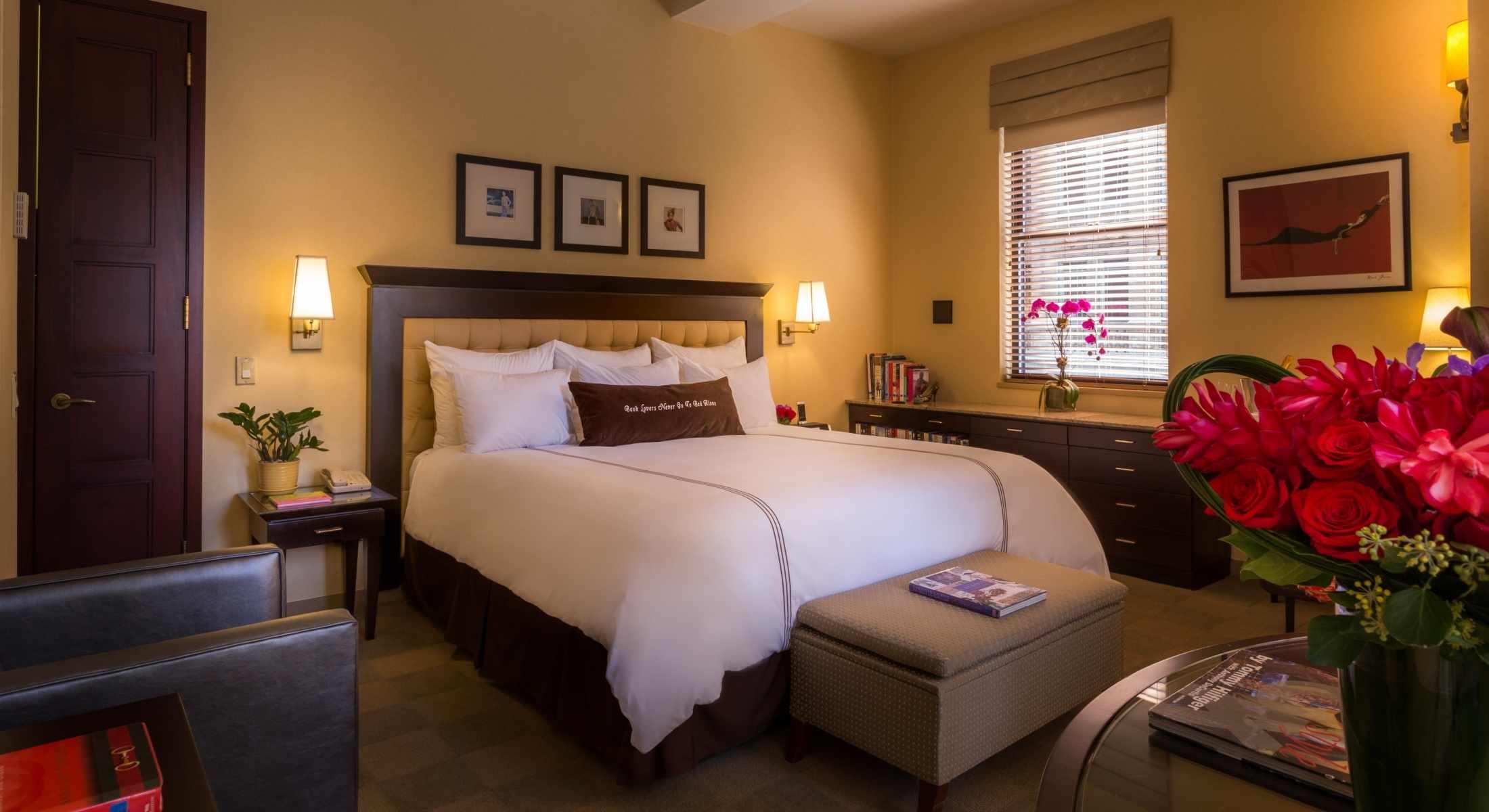 Junior Suites are the Library Hotel's largest room with 1 king bed and sitting area.