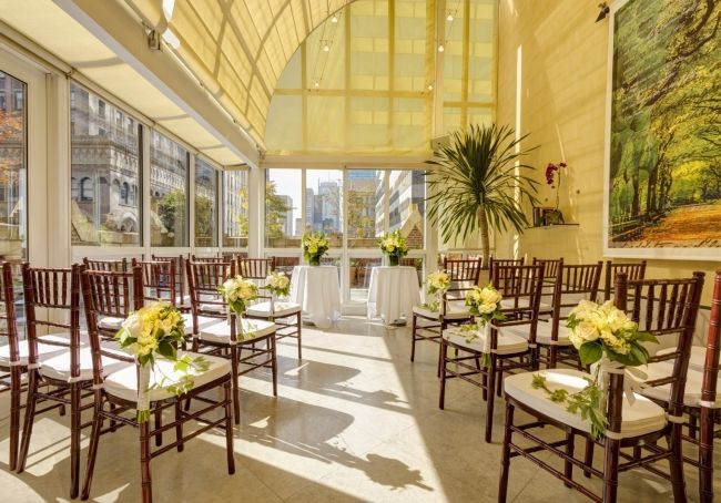 Wedding ceremony set up in Poetry Garden