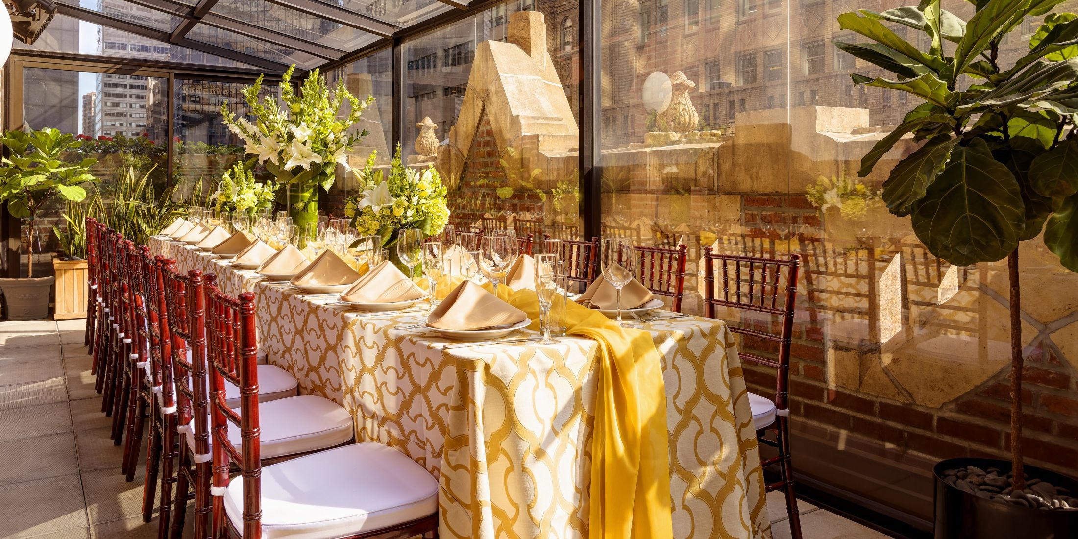 Reception Table in Writer's Den Enclosed Terrace